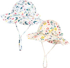 Baby Girl Sun Hat with UPF 50+ Outdoor Adjustable Beach Hat with Wide Brim by DANMY