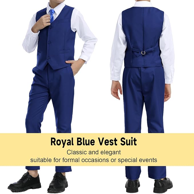 Boys’ Formal Suit 5 Piece Set, Toddler Tuxedos - Image 5