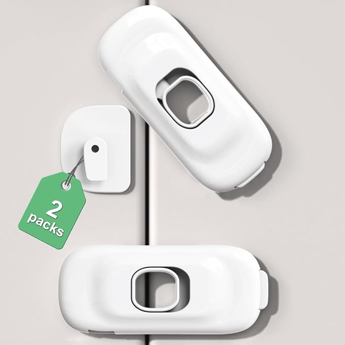 Child Proof Refrigerator Lock, 2 Pack Fridge Locks by PENMAMA