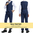 Boys’ Formal Suit 5 Piece Set, Toddler Tuxedos - Image 5