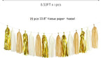 White Gold Champagne Party-Decorations Tassel-Garland -15pcs Christmas Wedding - Image 5
