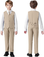 Boys Suit 4 Pcs Slim Fit Set Casual Suits Wedding Outfit Prom Jacket Vest Pant - Image 6