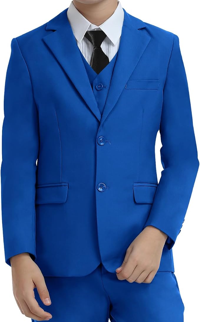 Boys Suit for Kids Teens Formal 5 Piece Tuxedo Suit Set by Lycody