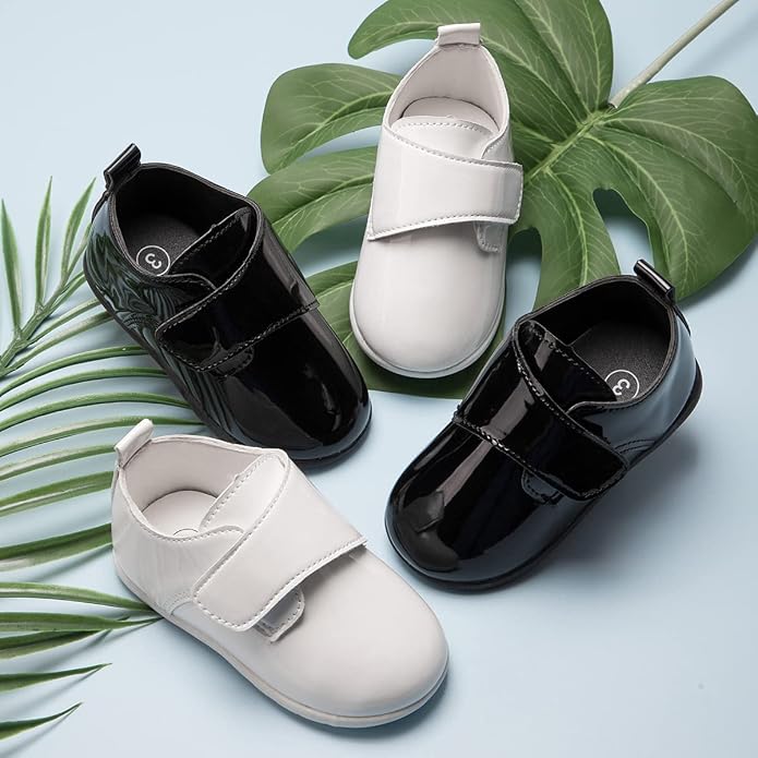 ohsofy Infant Baby Boy Oxford Shoes PU Leather Loafers Rubber and Soft Sole - Image 2
