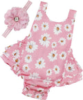 Baby Girl's Floral Print Ruffles Romper Summer Clothes by PrinceSasa