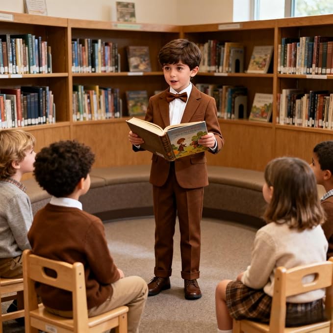 Boys Formal Suit Set 4 Pieces Kids Tuxedo Ring Bearer Outfit - Image 4
