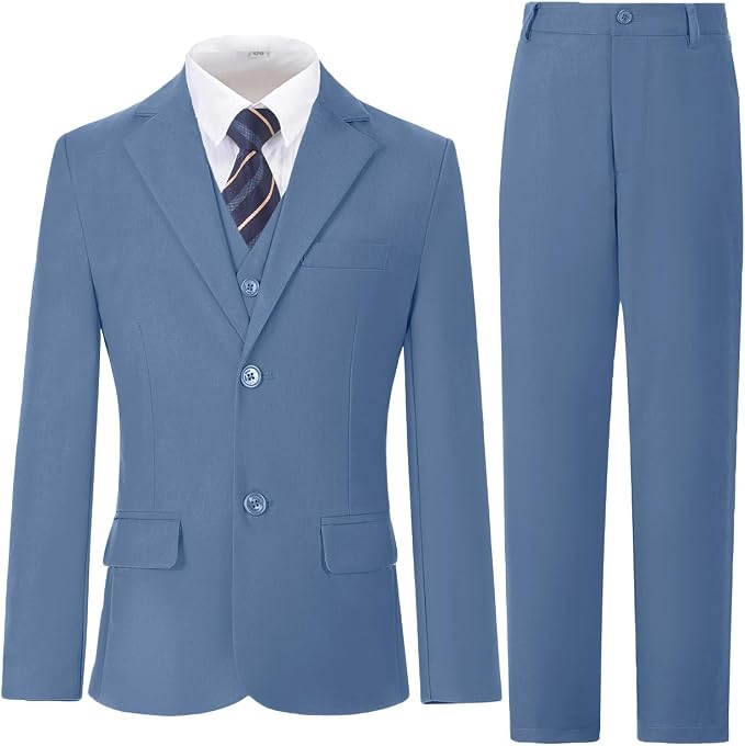 Boys Suit for Kids Teens Formal 5 Piece Tuxedo Suit Set by Lycody