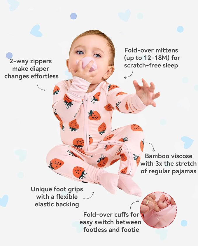 Bamboo Viscose Convertible Baby Footies Pajamas, footies - Image 4