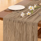 Socomi 4pcs Nude Coffee Table Runner Spring Easter Cheesecloth Table Runner 170 - Image 2