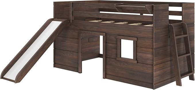 Max & Lily Loft Bed Twin Size, Solid Wood Low Loft Bed - Image 3
