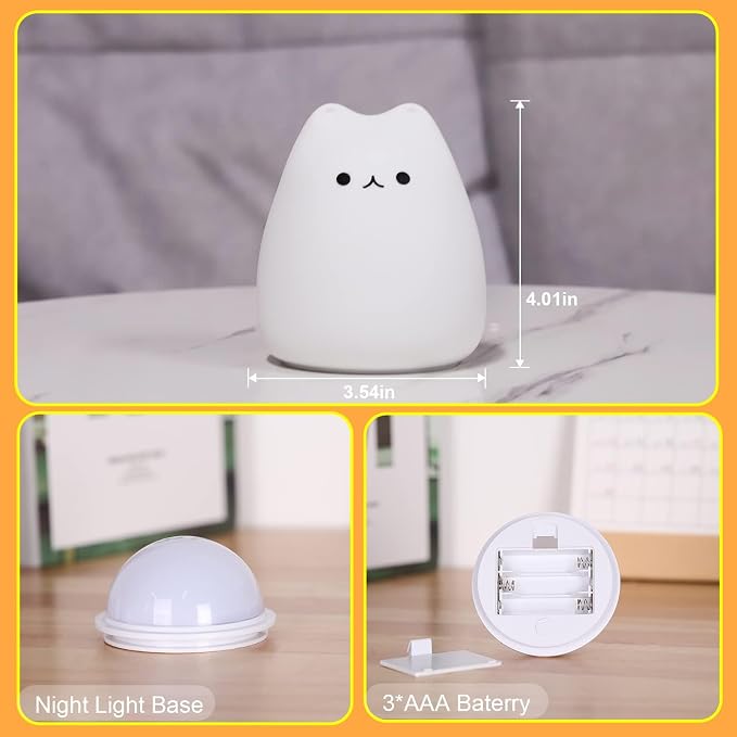 LOVERUIS Cat Lamp Night Light Girl Colorful Squishy Night Lights - Image 6