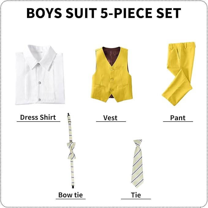 Boys' Suits Formal Slim Fit Tuxedo Boys Vest and Pants Set - Image 5