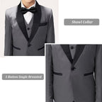 Boys Suit for Toddler Tuxedo Kids Formal Suits Set 5 Pieces Wedding Outfit - Image 5