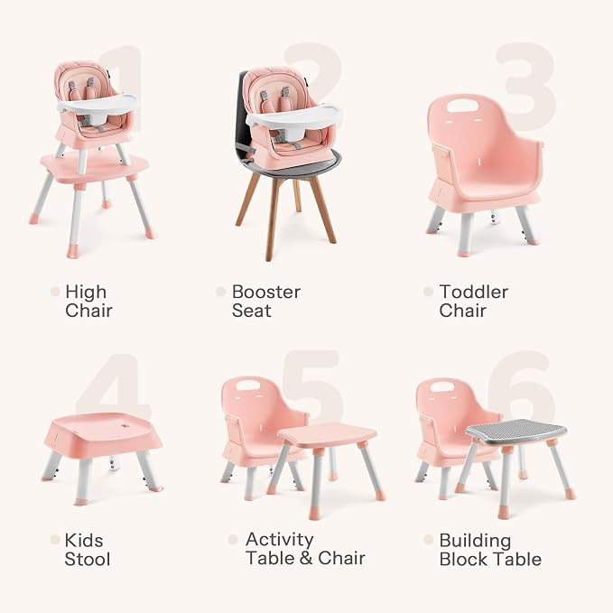 HARPPA 6 in 1 Baby High Chair, Convertible Infant Feeding Chair - Image 2