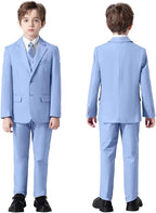 Boys Suit 4 Pcs Slim Fit Set Casual Suits Wedding Outfit Prom Jacket Vest Pant - Image 5