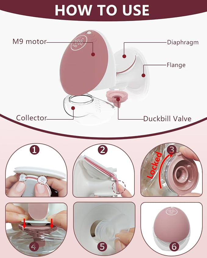 8PC Upgraded M9 Breast Pump Replacement Part, Including 4pcs Duckbill Valve and - Image 6