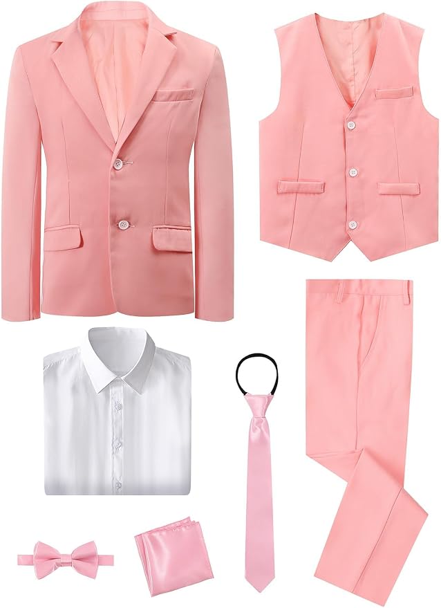 A&J DESIGN Boys 7-Piece Formal Suit Ring Bearer Outfit - Image 3