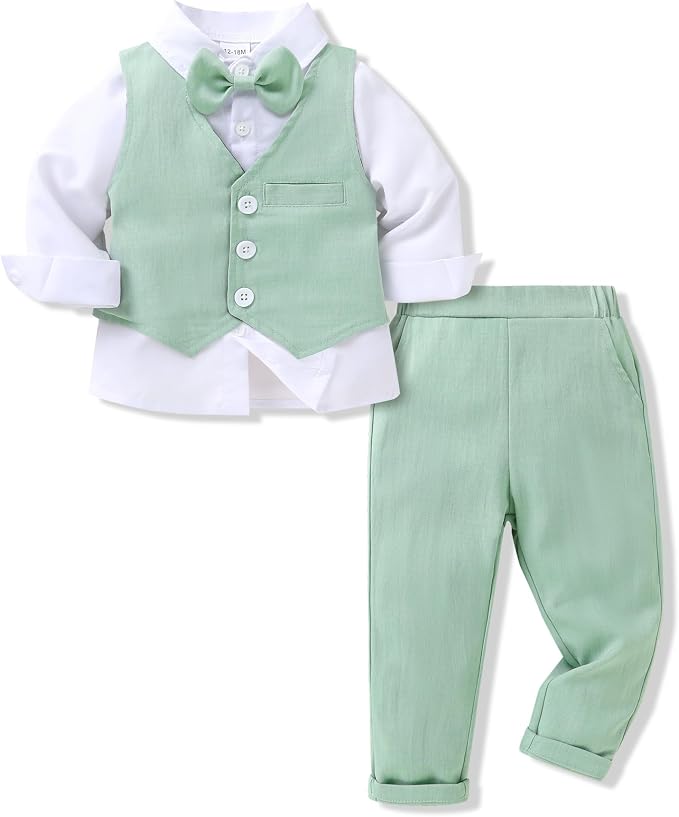 YOUNGER TREE Toddler Boy Clothes Suit Gentleman Wedding Outfits Baby Formal by YOUNGERTREE