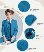 Visaccy Boys Suits Slim Fit Dress Clothes Ring Bearer Outfit - Image 2