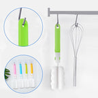 Bottle Brush 8PCS Sponge Cup Brush Set Cup Scrubber Brush Portable Long Handle - Image 5