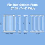 WAOWAO Extra Tall 40.55" Baby Gate 57.48-74.4" Wide Pressure Mounted Walk - Image 4
