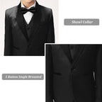 Boys Suit for Toddler Tuxedo Kids Formal Suits Set 5 Pieces Wedding Outfit - Image 3