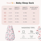 Yoofoss Baby Sleep Sack 12-18 Months, TOG 2.5 Baby Wearable Blanket - Image 6