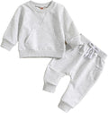 Toddler Boy Fall Outfit 2-piece Baby Boy Solid Color Cotton Clothes Infant Long by Coolago