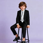 Boys Formal Suit Set 4 Pieces Kids Tuxedo Ring Bearer Outfit - Image 7