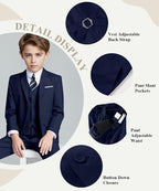 Visaccy Boys Suits Slim Fit Dress Clothes Ring Bearer Outfit - Image 2