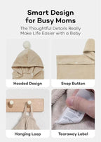 Konny Baby Hooded Towel Plush Thick & Cozy Soft-Touch Absorbent Rayon from - Image 4