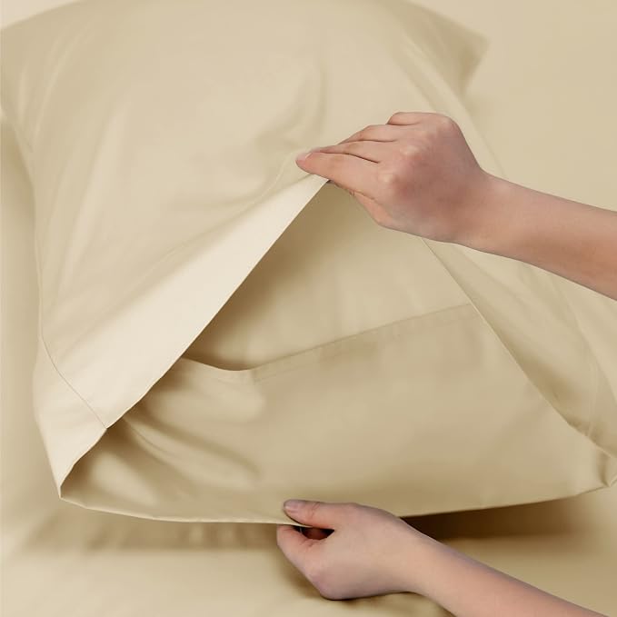 Bedsure Cooling Sheets Twin, Rayon Derived from Bamboo, Breathable & Soft Twin - Image 5