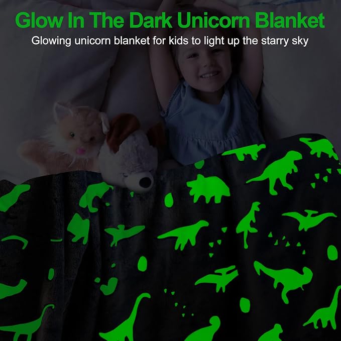 TEHALK Dinosaur Glow in Dark Blanket - Image 2