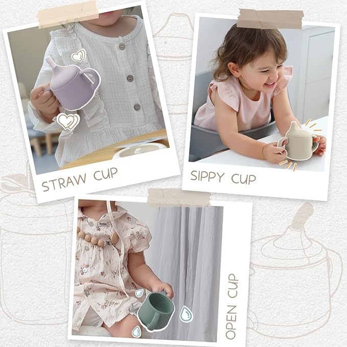 Moonkie Silicone Baby Sippy Cups | 3 Stages Training Cup Straw Cup - Image 5