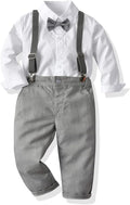 CORATED Toddler Dress Suits Baby Boys Clothes Sets Bowtie Shirts Suspenders by CORATED