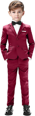 Boys Suits 5 Pieces Slim Fit Blazer Pants Black Blue Outfit Suit by Sailiiny