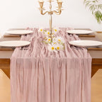 Socomi 4pcs Pink Table Runner Spring Easter Cheesecloth Table Runner 170 inch - Image 6