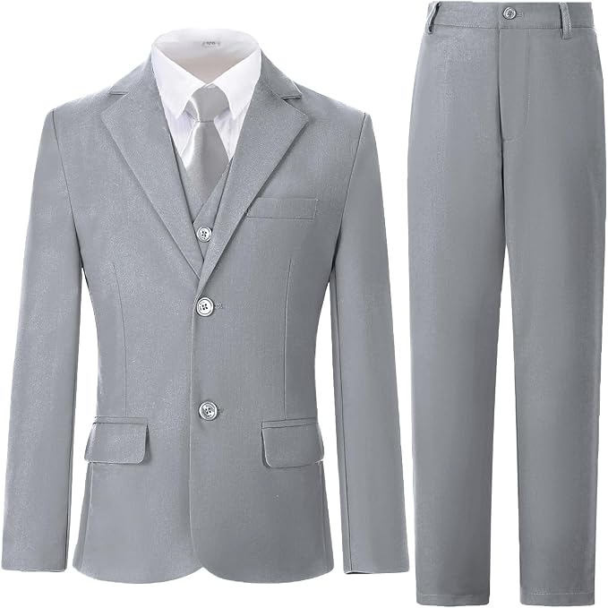 Boys Suit for Kids Teens Formal 5 Piece Tuxedo Suit Set by Lycody