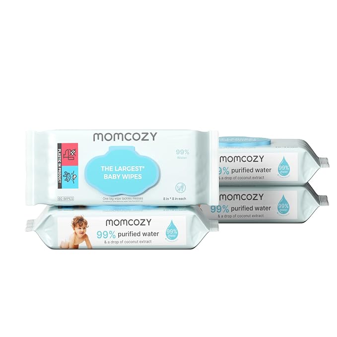 Momcozy Baby Wipes-Extra Large Size Design, 99% Water Based, Unscented & by Momcozy
