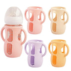 4 Pack Silicone Sleeves for Avent Natural Glass Baby Bottles, Anti Breakage by Kingwi