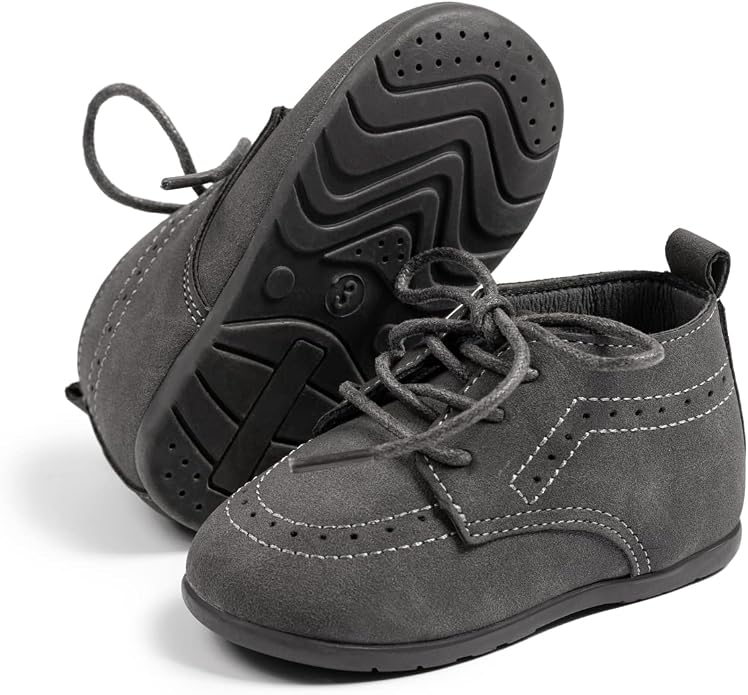 ohsofy Infant Baby Boy Oxford Shoes PU Leather Loafers Rubber and Soft Sole - Image 4