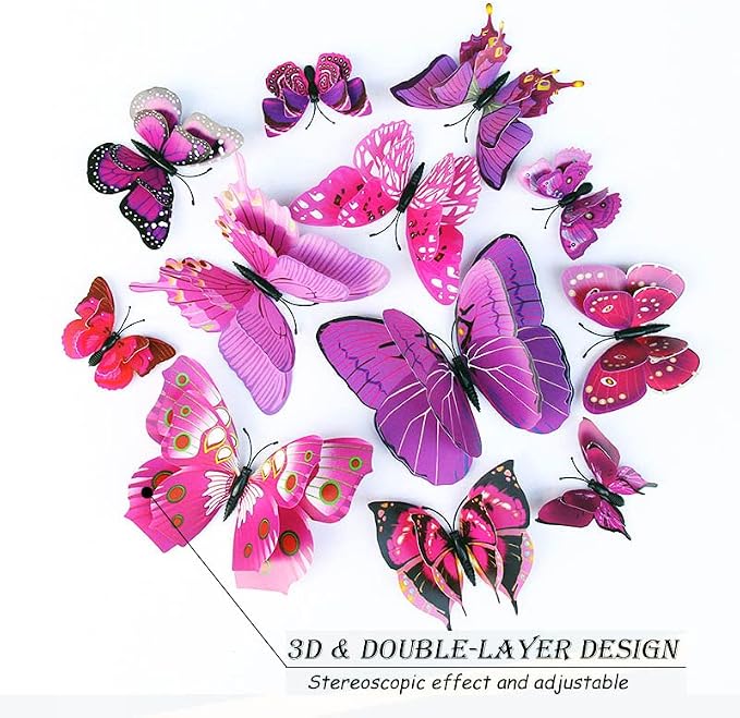 Butterfly Wall Decor 24/48 PCS, 3D Butterflies Stickers - Image 2