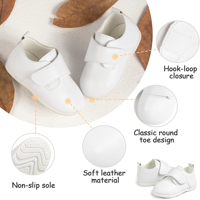ohsofy Infant Baby Boy Oxford Shoes PU Leather Loafers Rubber and Soft Sole - Image 4