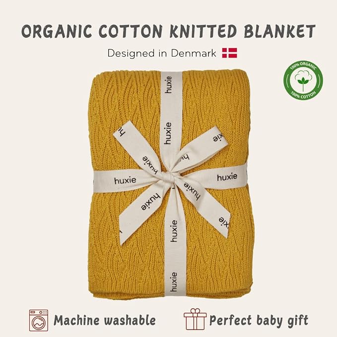 Knitted Organic Cotton Baby Blanket- Swaddle Blanket - Image 3