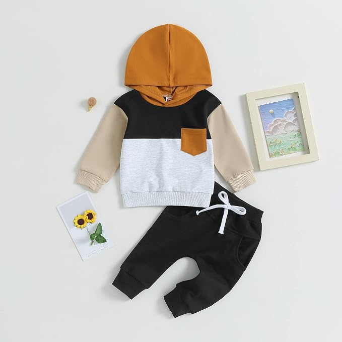 2Pcs Baby Boys Hoodie Tops Pants Set Dinosaur Deer Print Sweatsuit Fall Winter - Image 6