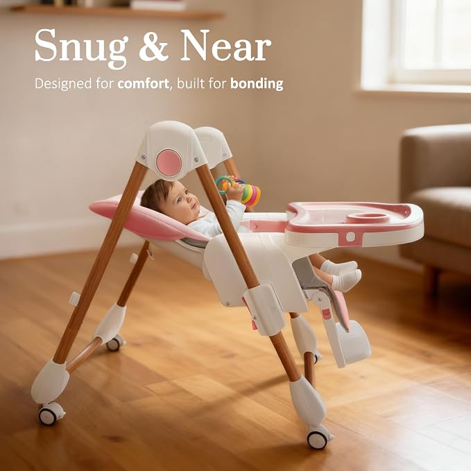 Mallify Foldable High Chairs for Babies and Toddlers, 3-in-1 Convertible Baby - Image 7