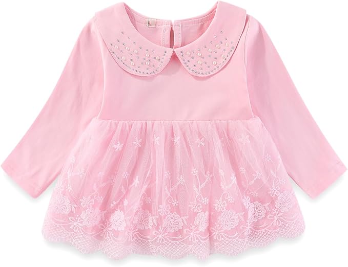 Peacolate 6M-4Years Spring Fall Baby Girls Clothing Set 3pcs Long Sleeve Dress - Image 4