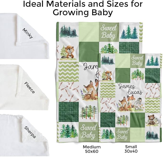 MDPrints Personalized Woodland Baby Blankets - Image 5