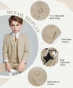 Visaccy Boys Suits Slim Fit Dress Clothes Ring Bearer Outfit - Image 2
