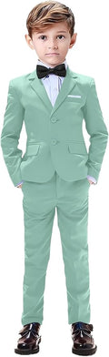 Boys Suits 5 Pieces Slim Fit Blazer Pants Black Blue Outfit Suit by Sailiiny